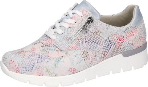 Waldlaufer 626K02 322 299 K-Ramona May Maystretch Bronx Multi Sky Womens K Fitting Lace Up Zip Up Shoes