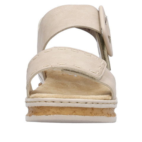Rieker 62950-62 Nude Casual Comfort Slingback Platform Wedge Sandals