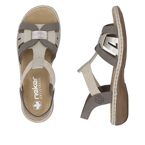 Rieker 65918-64 Beige Womens Casual Comfort Slingback Sandals