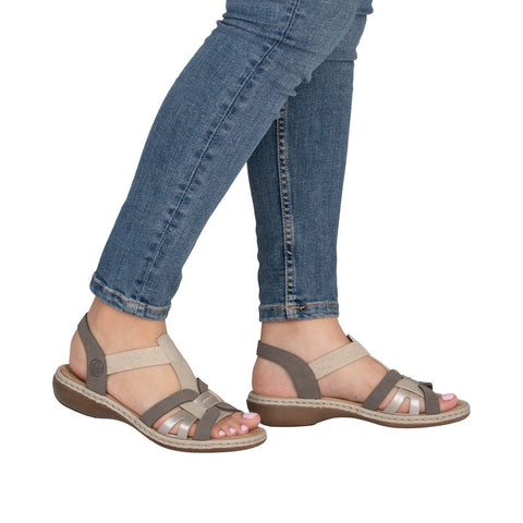 Rieker 65918-64 Beige Womens Casual Comfort Slingback Sandals