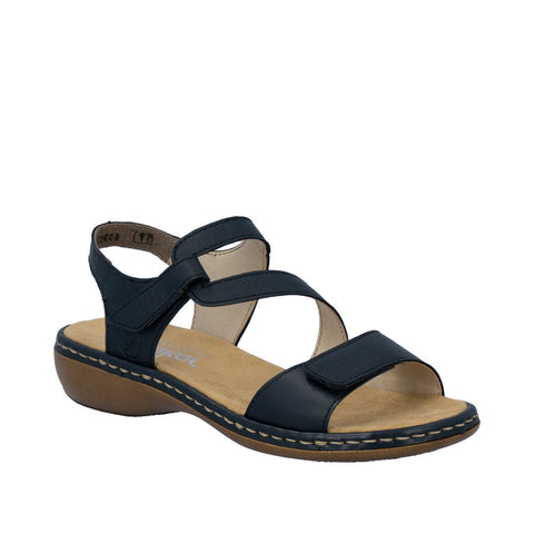 Rieker 659C7-16 Pazific Womens Casual Comfort Touch Fastening Sling Back Leather Sandals