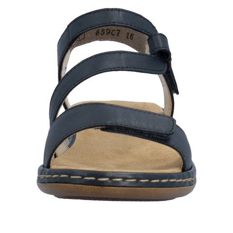Rieker 659C7-16 Pazific Womens Casual Comfort Touch Fastening Sling Back Leather Sandals