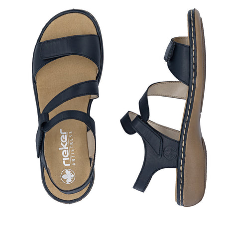 Rieker 659C7-16 Pazific Womens Casual Comfort Touch Fastening Sling Back Leather Sandals