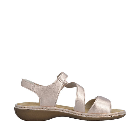Rieker 659C7-89 Metallic Womens Leather Casual Comfort Touch Fastening Sling Back Sandals