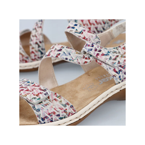 Rieker 659C7-94 Multi Womens Casual Comfort Touch Fastening Sling Back Sandals