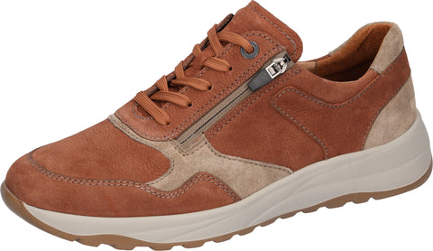 Waldlaufer 662001 413 318 K-John 2xBear 2xOrder Cognac Storm Mens K Fitting Lace Up Side Zip Trainers