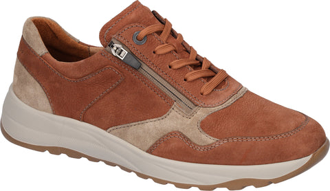 Waldlaufer 662001 413 318 K-John 2xBear 2xOrder Cognac Storm Mens K Fitting Lace Up Side Zip Trainers