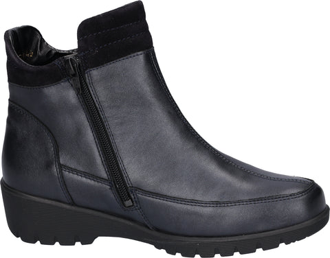 Waldlaufer 675803 311 386 K-Kamela Navy Womens Wide Fitting Ankle Boots