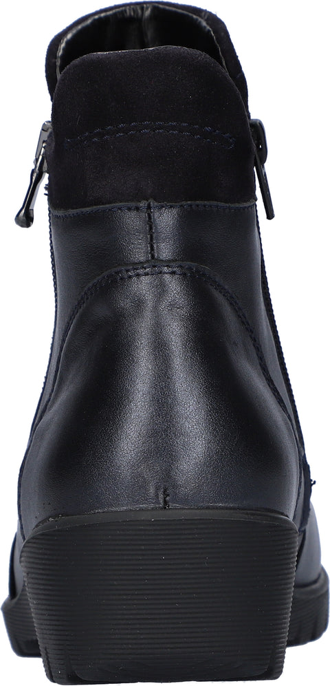 Waldlaufer 675803 311 386 K-Kamela Navy Womens Wide Fitting Ankle Boots