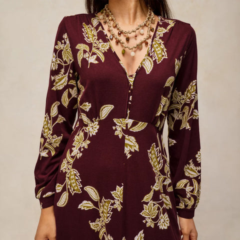 White Stuff Plum Multi Megan Jersey Dress