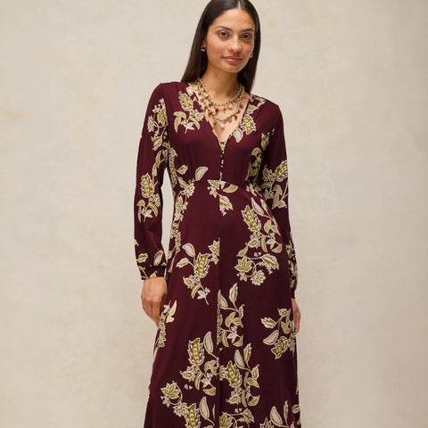 White Stuff Plum Multi Megan Jersey Dress
