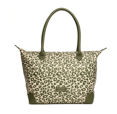 Alice Wheeler Olive Leopard Shoreditch Tote Bag