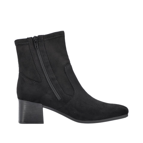 Rieker 70971-00 Black Womens Comfort Heeled Sock Boots