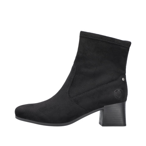 Rieker 70971-00 Black Womens Comfort Heeled Sock Boots