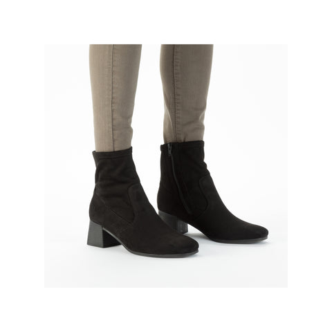 Rieker 70971-00 Black Womens Comfort Heeled Sock Boots