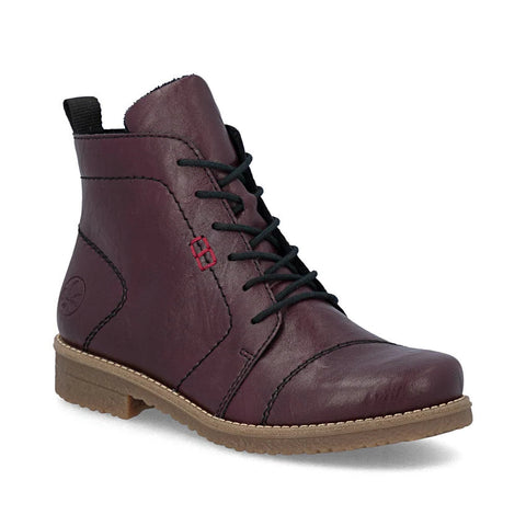 Rieker 73500-30 Purple Womens Casual Comfort Zip Up Leather Ankle Boots
