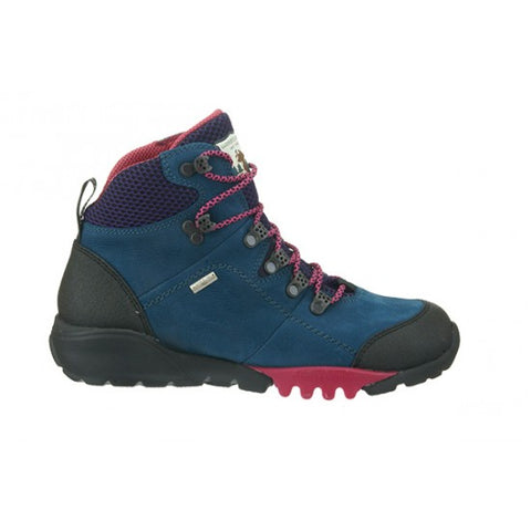 Waldlaufer Womens 787971 406 124 Womens H-Amiata Gummi Schwarz Walli Lago Lila Purple Lace Up Waterproof Walking Shoes