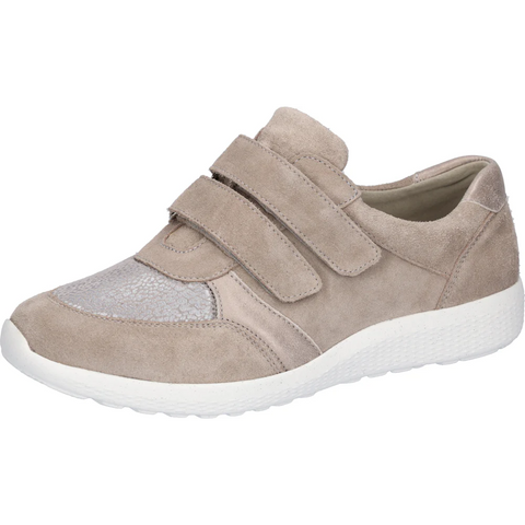 Waldlaufer 815M30 302 201 M-Ira Eclis Grey Stein Womens M Fitting Leather Touch Fastening Shoes