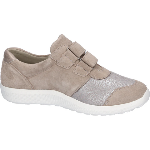 Waldlaufer 815M30 302 201 M-Ira Eclis Grey Stein Womens M Fitting Leather Touch Fastening Shoes