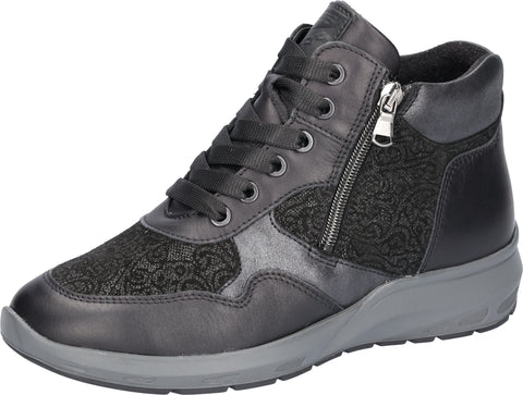Waldlaufer 831802 501 001 M-Tonia Nappa Cupido Bronx 2xNap Schwarz Womens M Fitting Ankle Boots