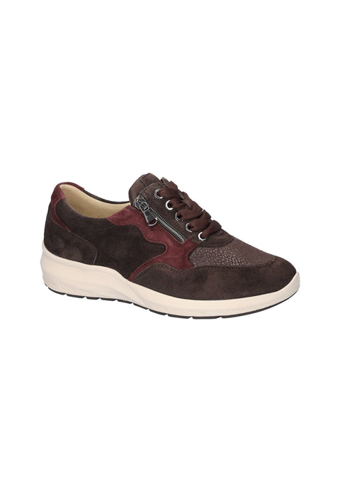 Waldlaufer 831M01 503 166 M-Tonia Order Melostr. Classi Darkbrown Brown Womens M Fitting Zip Up Lace Up H Fitting Leather Trainers