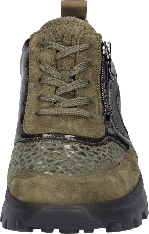 Waldlaufer 993H01 610 246 H-Ajala Rea Violastretch Khaki Fichte Womens H Fitting Suede Lace Up Casual Trainers