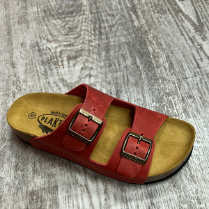 Plakton Malaga Mid 340010 Rojo 556-X Womens Casual Comfort Leather Sandals