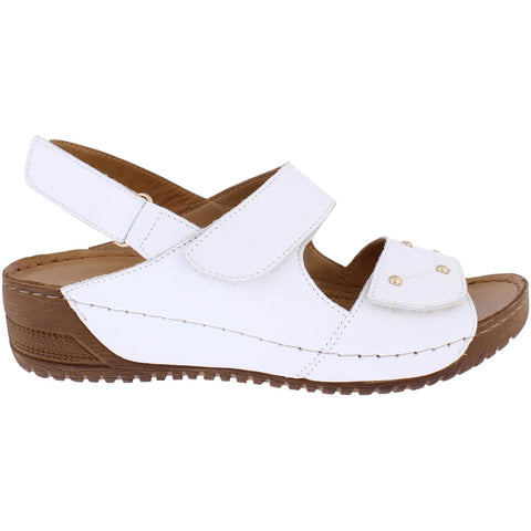 Adesso Abigail White Womens Comfort Casual Touch Fastening Sling Back Mules Sandals