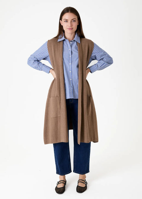 Dreams AA0345 Mink Cashmere Like Doubleknit Roll Collar Gilet