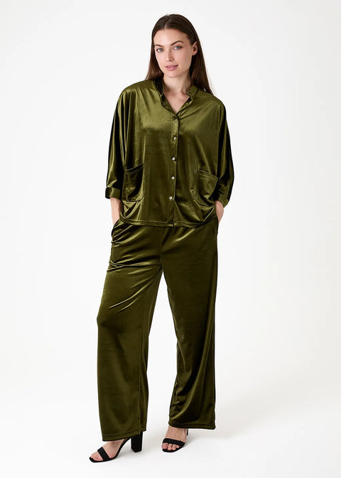 Dreams Womens AA0553 Forest Velvet Straight Leg Trouser