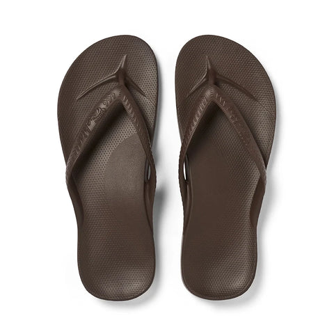 Archies Classic Brown Mens Womens Arch Support Flip Flops