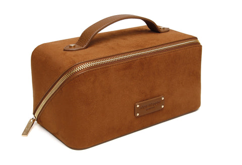 Alice Wheeler Suede Kensington Train Case Fudge