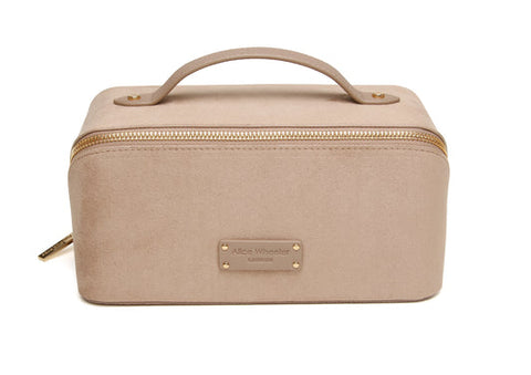 Alice Wheeler Suede Kensington Train Case Mink
