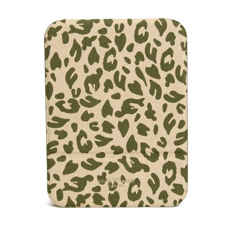 Alice Wheeler Olive Leopard Folding Travel Mirror