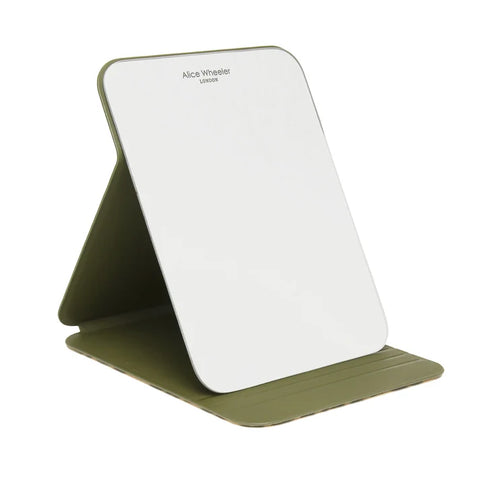 Alice Wheeler Olive Leopard Folding Travel Mirror