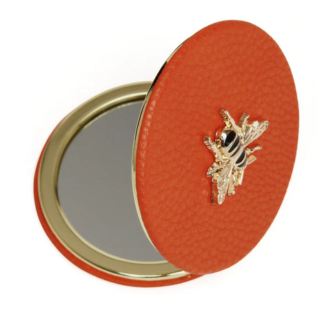 Alice Wheeler Round Compact Mirror Orange