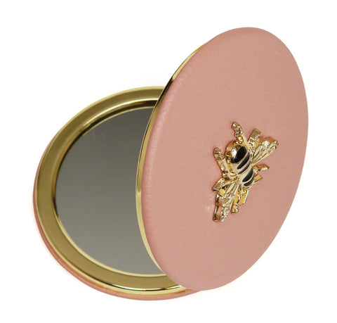 Alice Wheeler Round Compact Mirror Pink