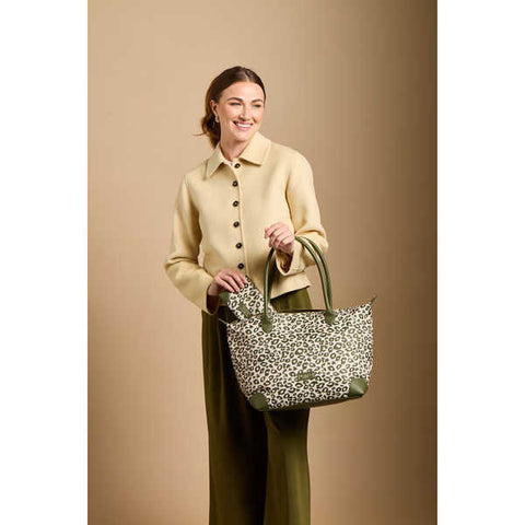 Alice Wheeler Olive Leopard Shoreditch Tote Bag