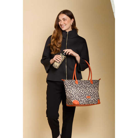 Alice Wheeler Orange Leopard Shoreditch Tote Bag