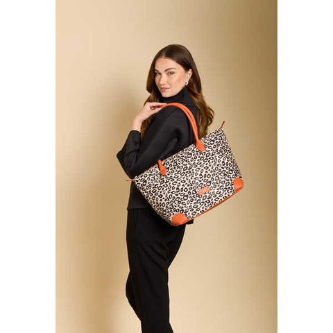 Alice Wheeler Orange Leopard Shoreditch Tote Bag