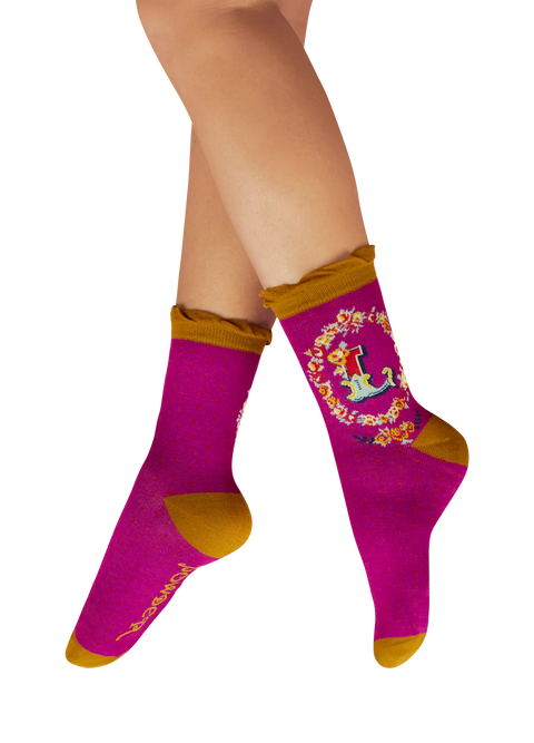 Powder Alphabet Socks