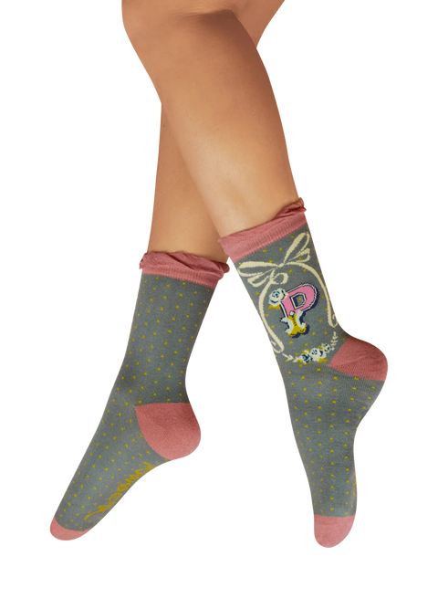 Powder Alphabet Socks