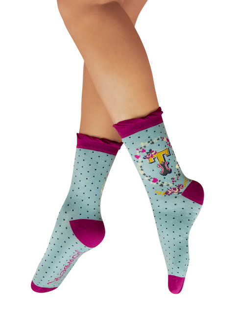 Powder Alphabet Socks