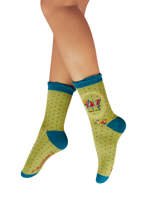 Powder Alphabet Socks