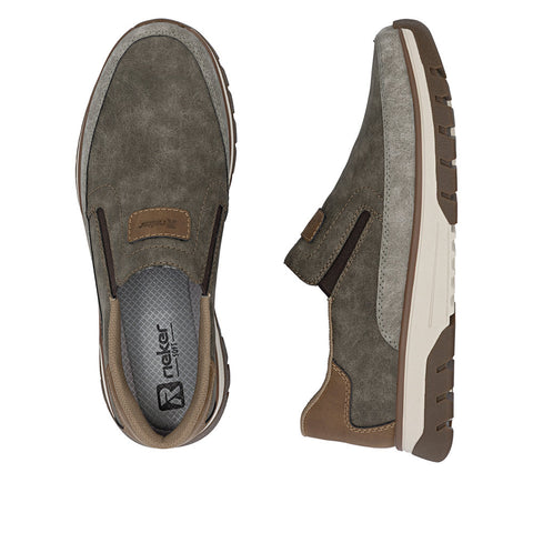 Rieker B9350-25 Brown Mens Casual Comfort Slip On Shoes