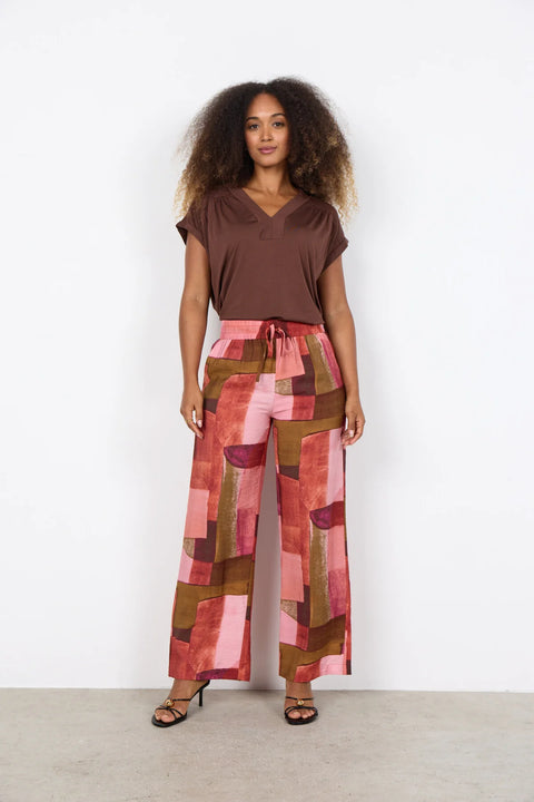 Soya Concept Catania 4 Trousers Rapture Rose Pink Multi
