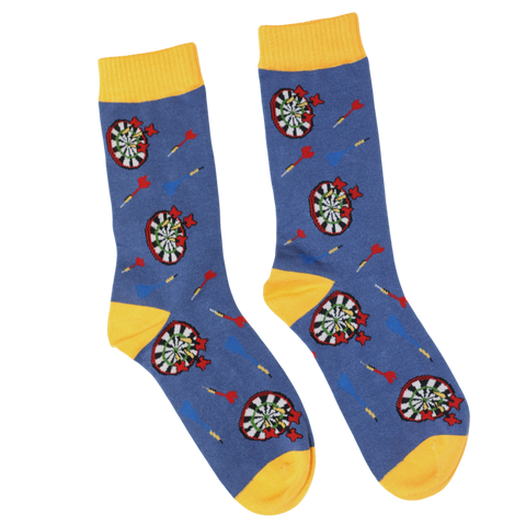 Jaspers Blue Daring Darts Mens Bamboo Socks - Soft, Cozy And Eco-Friendly Comfort For Every Step