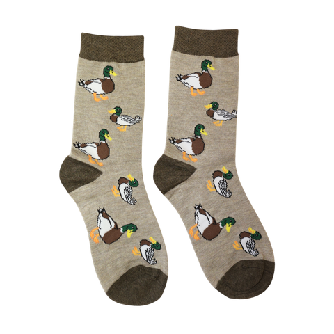 Jess And Lou Luxurious Beige Darling Duck Bamboo Socks - Soft, Cozy And Eco-Friendly Comfort For Every Step
