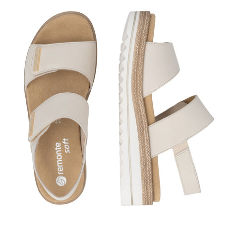 Remonte D0Q59-61 Porzellan Womens Touch Fastening Platform Sandals