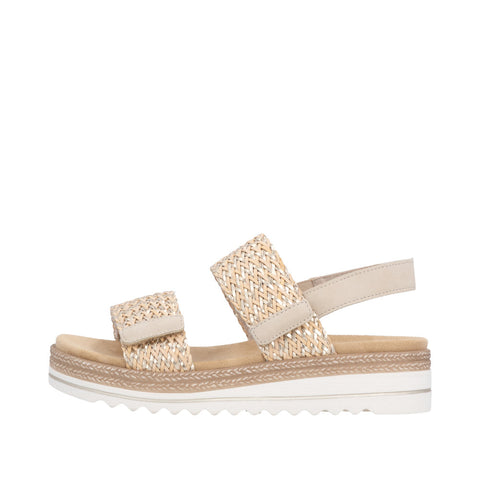 Remonte D0Q63-90 Metallic Natural Gold/Pearl Womens Touch Fastening Platform Sandals